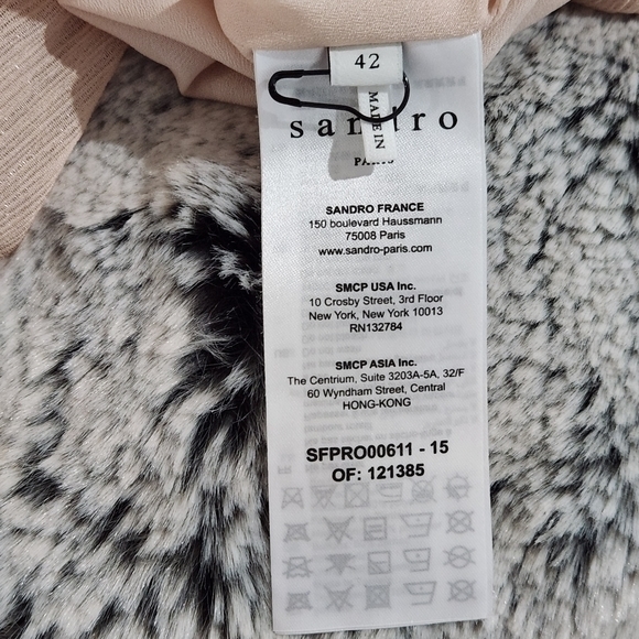 NWOT SANDRO Shimmer Long Sleeve Long Dress size 42 - Picture 7 of 7